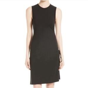 Theory rimaeye Dr rubic ruched side tie dress sz S black